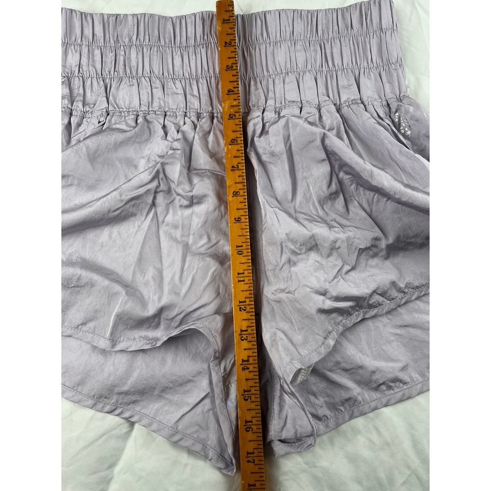 Free People Movement Shorts Lilac Purple‎ High Waisted Smocked Elastic Waist XL - Picture 8 of 9